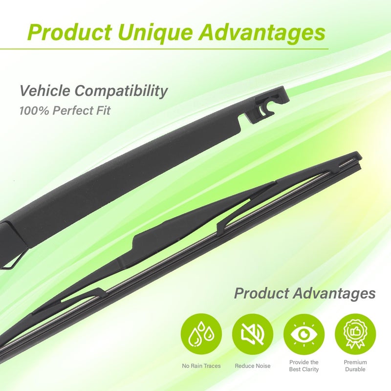 LKK Rear Windshield Wiper Arm Blade Assembly Kit Compatible with Kia Sedona 2015-2021, Kia Telluride 2020-2024 Rear Wiper Set - Image 2